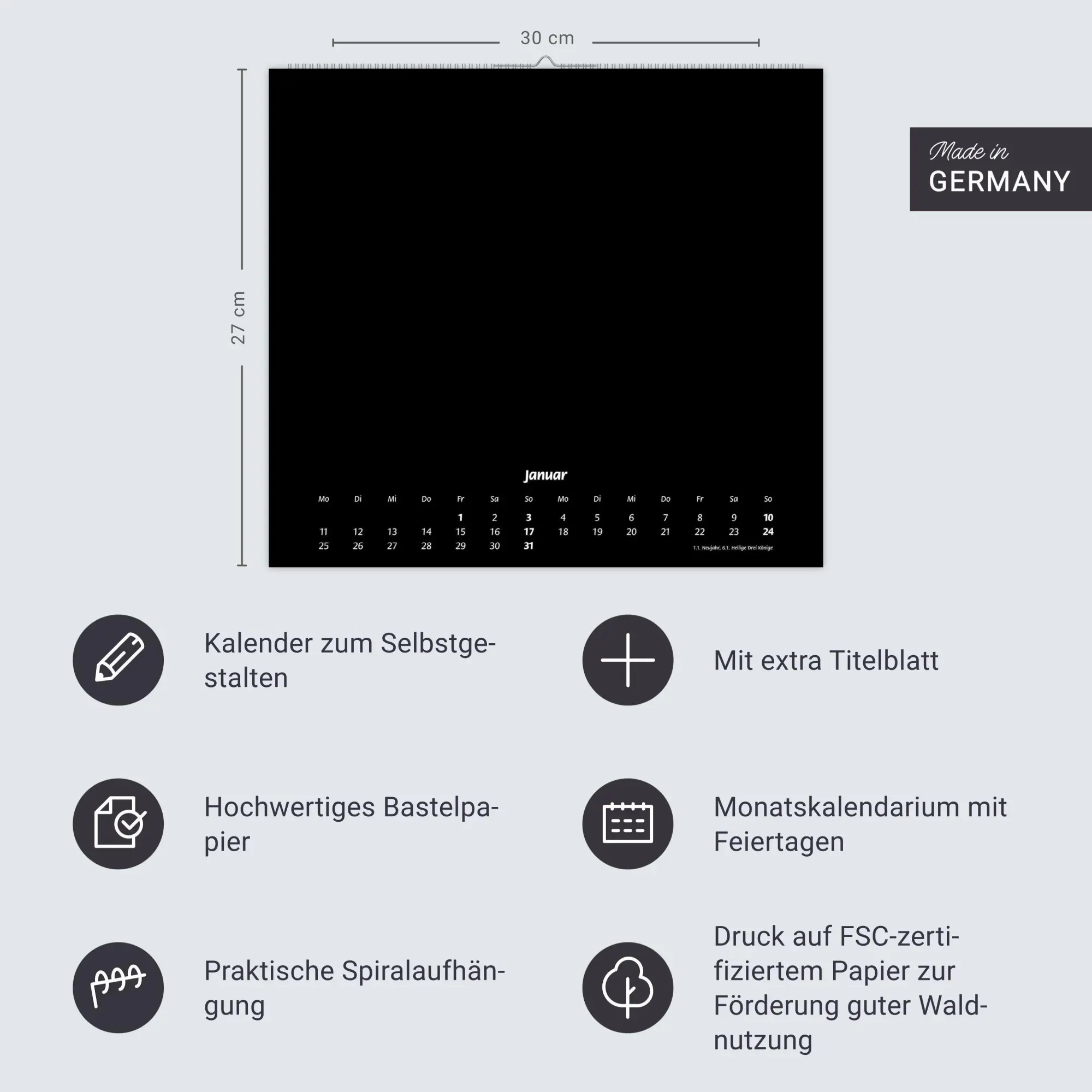 Bild: 9783756413607 | times&amp;more Bastelkalender schwarz 2027 | Heye | Kalender | 14 S.