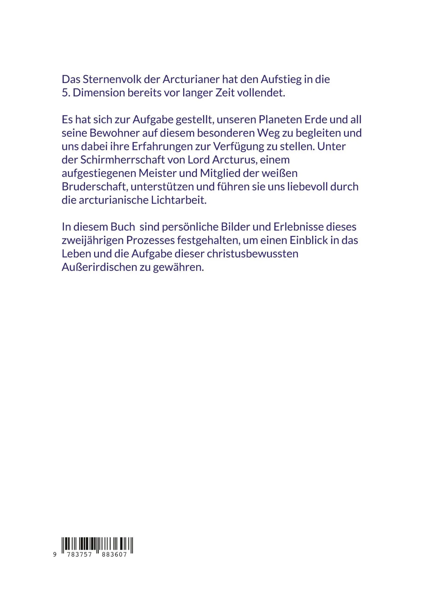 Rückseite: 9783757883607 | Die Arcturianer - Ein Sternenvolk | Silvia Widmann | Taschenbuch