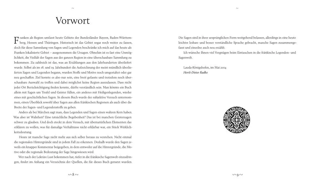Bild: 9783955403607 | Sagen und Legenden aus Franken | Horst-Dieter Radke | Buch | 160 S.