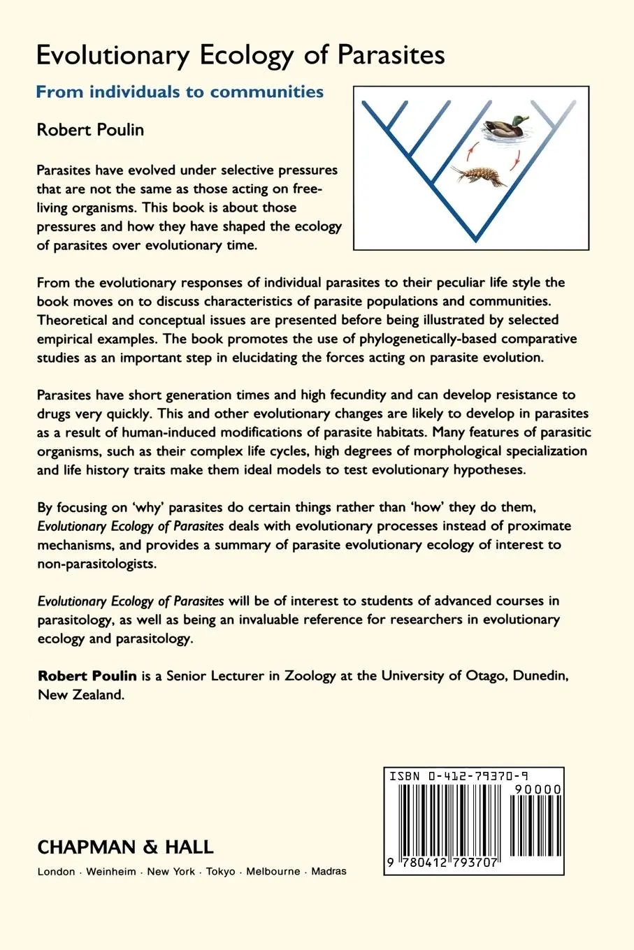 Rückseite: 9780412793707 | Evolutionary Ecology of Parasites | From individuals to communities