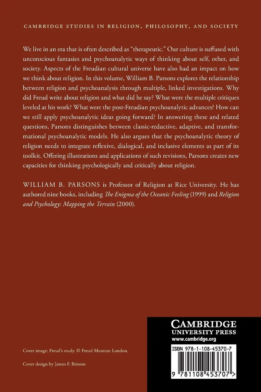 Rückseite: 9781108453707 | Freud and Religion | William B. Parsons | Taschenbuch | Englisch