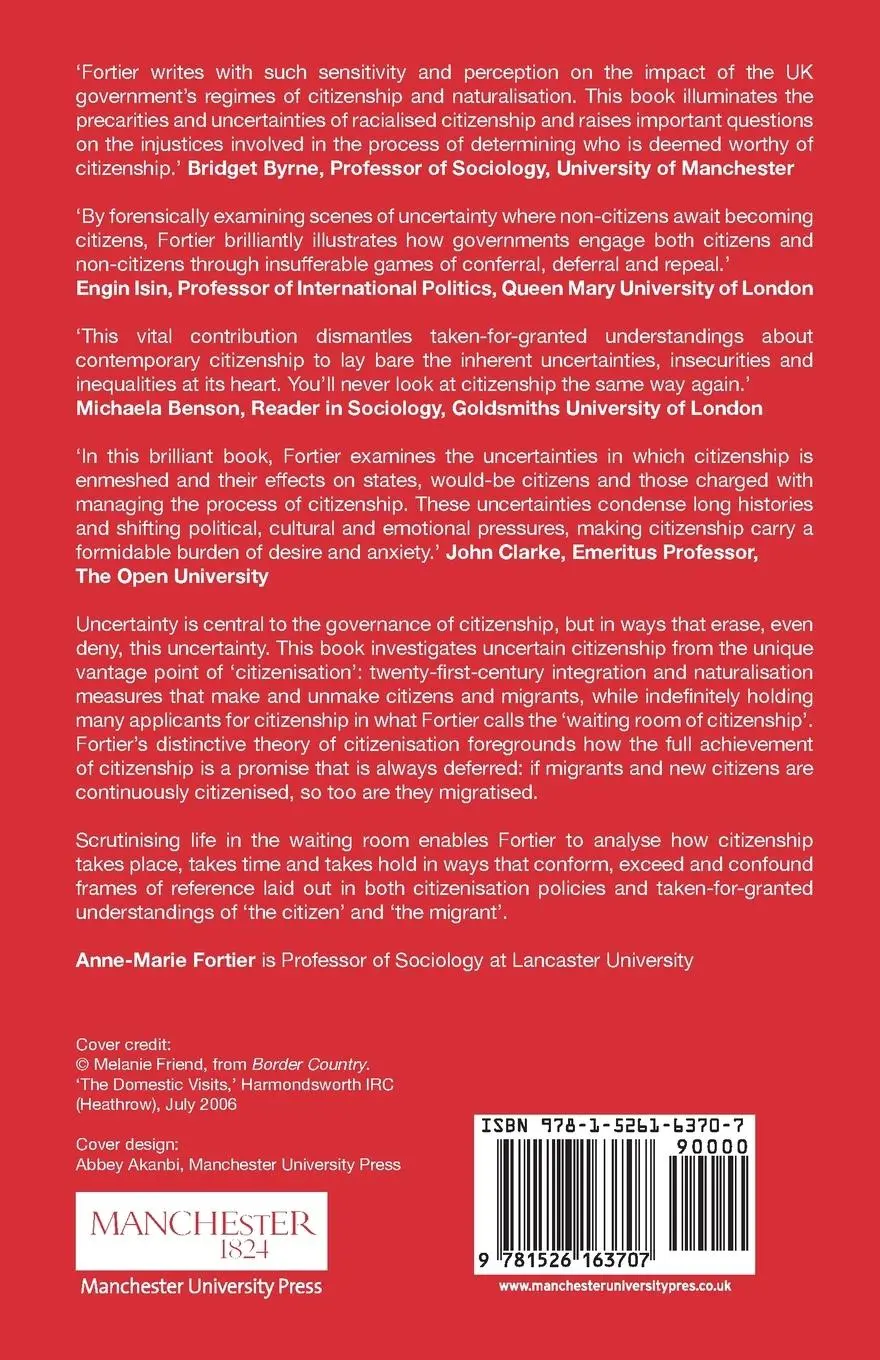 Rückseite: 9781526163707 | Uncertain Citizenship | Life in the Waiting Room | Anne-Marie Fortier