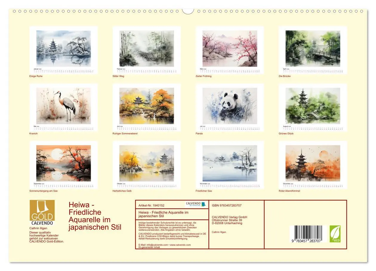 Bild: 9783457283707 | Heiwa - Friedliche Aquarelle im japanischen Stil (hochwertiger...