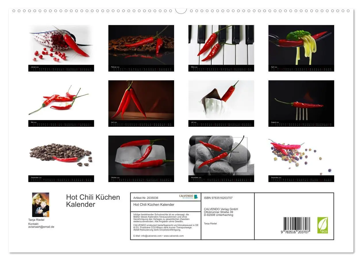 Bild: 9783516203707 | Hot Chili Küchen Kalender (hochwertiger Premium Wandkalender 2026...