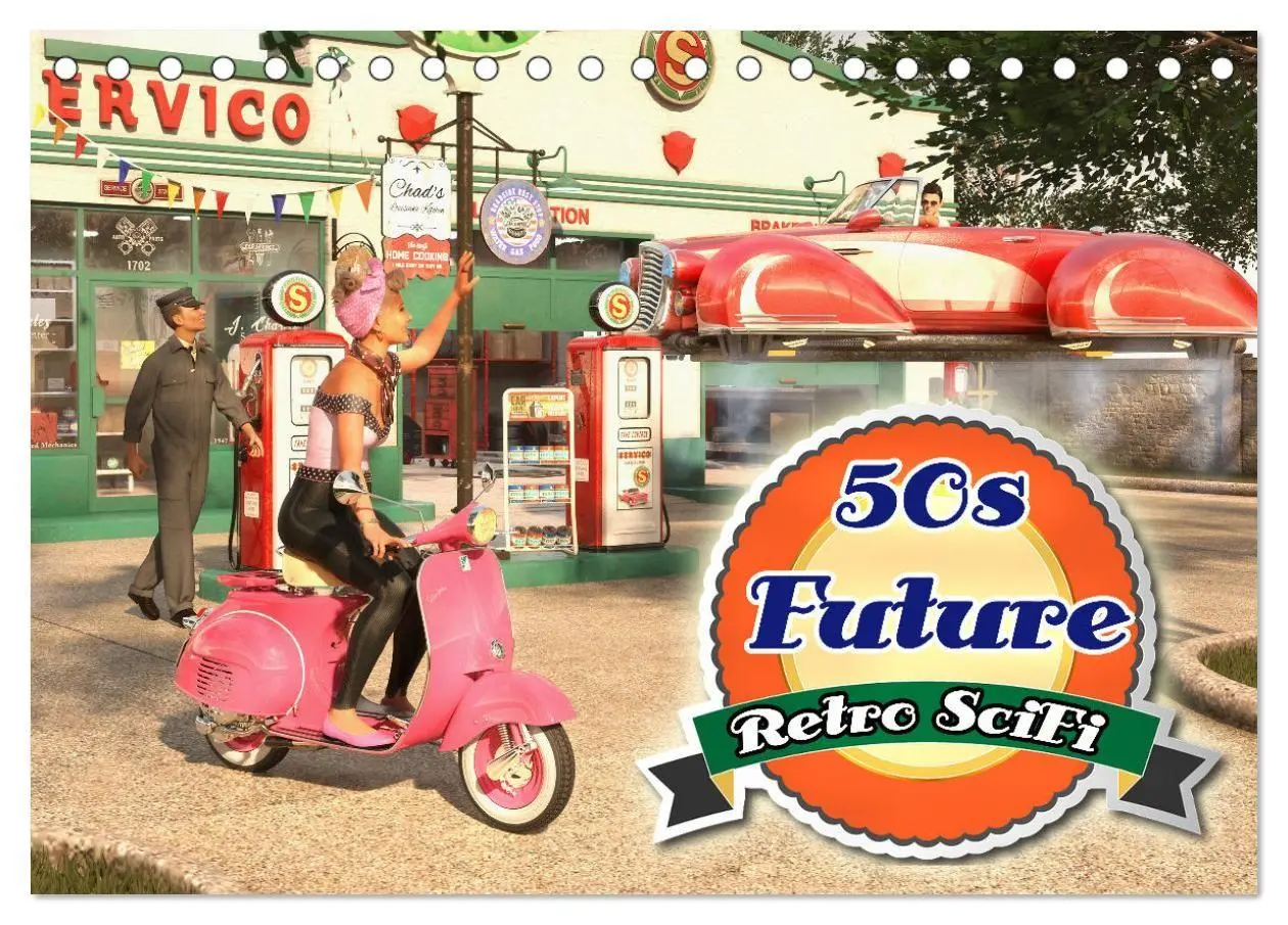 Cover: 9783569223707 | 50s Future - Retro SciFi (Tischkalender 2027 DIN A5 quer), CALVENDO...