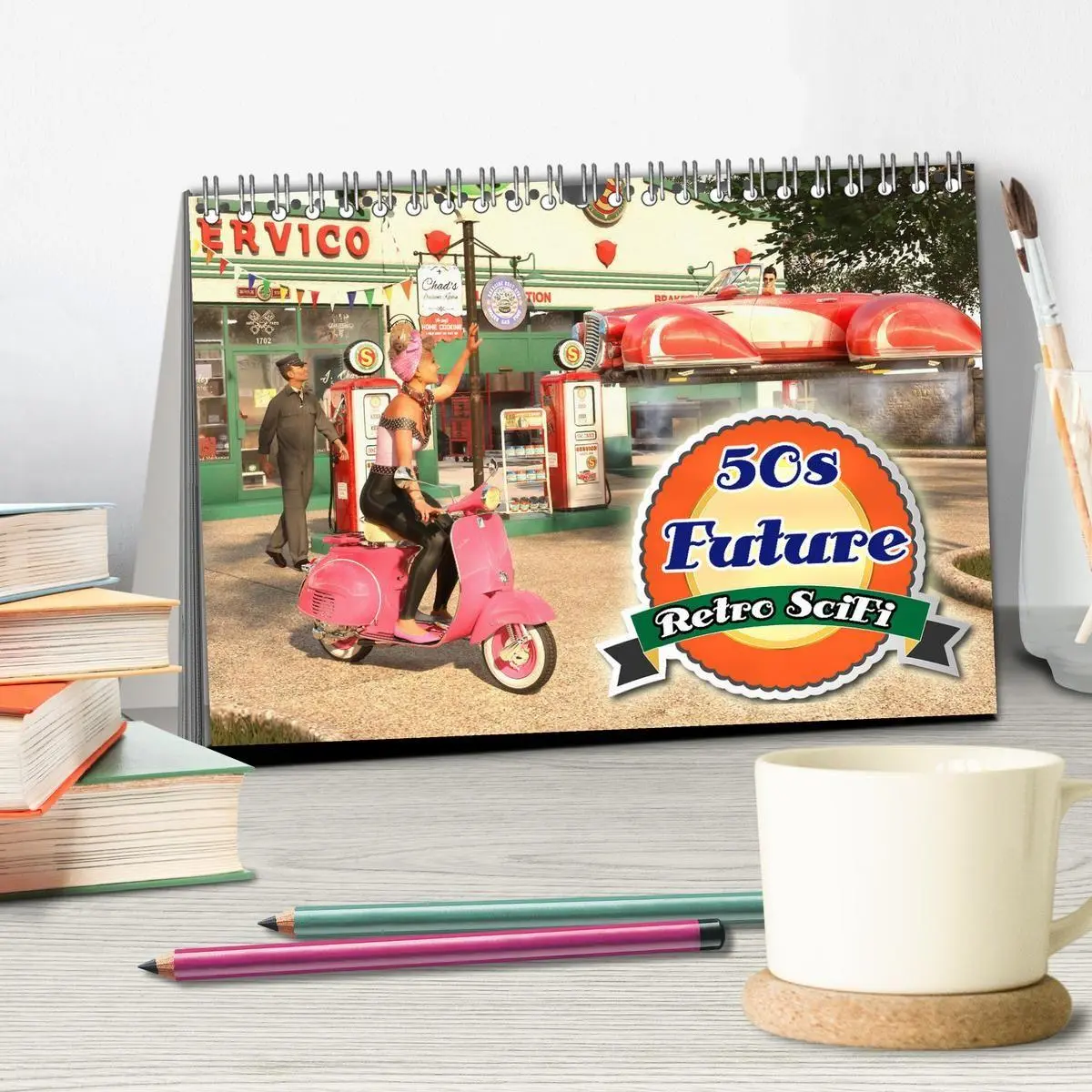 Bild: 9783569223707 | 50s Future - Retro SciFi (Tischkalender 2027 DIN A5 quer), CALVENDO...