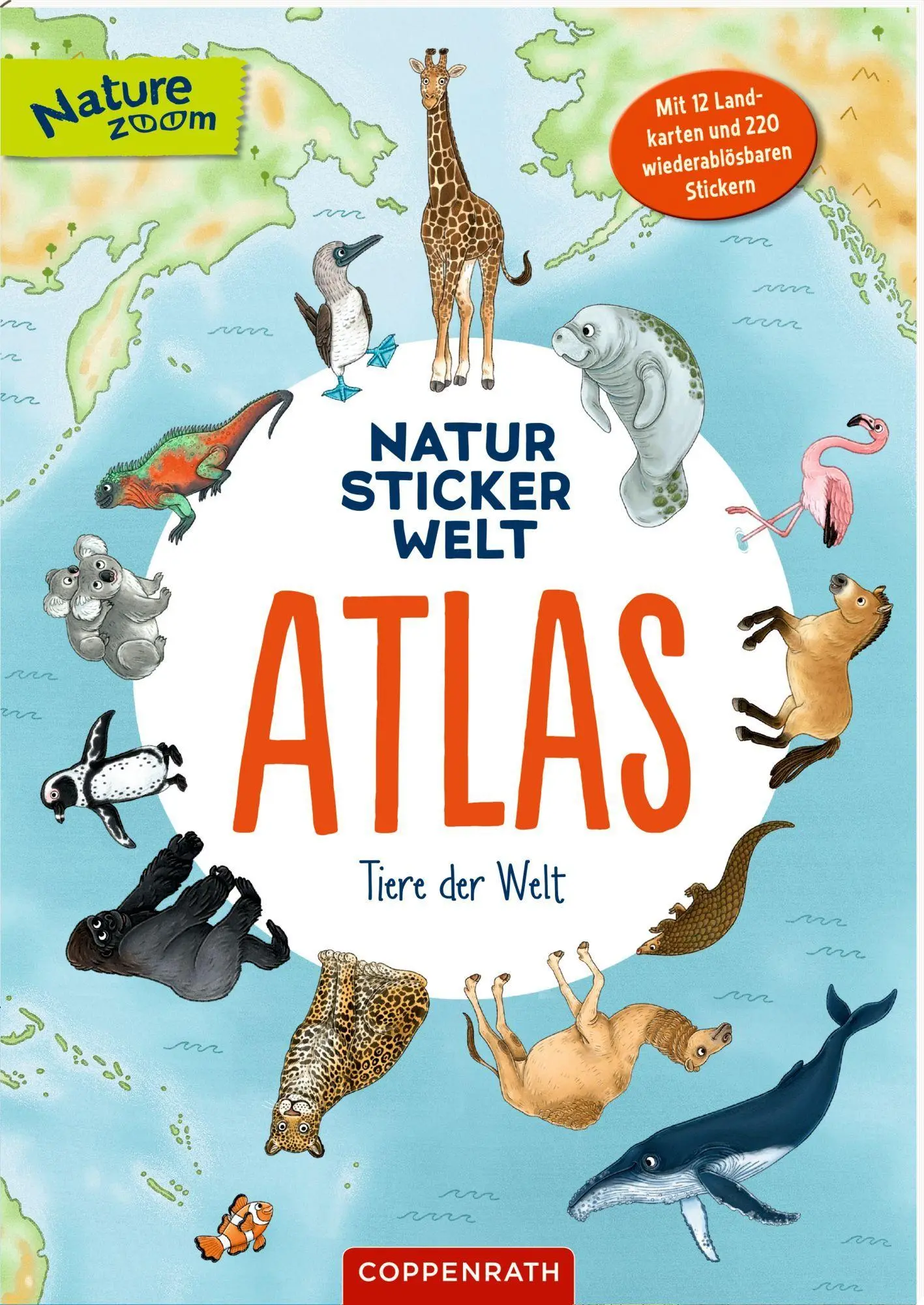 Cover: 9783649653707 | Natur-Stickerwelt - Atlas - Tiere der Welt | Ruby Warnecke | Buch