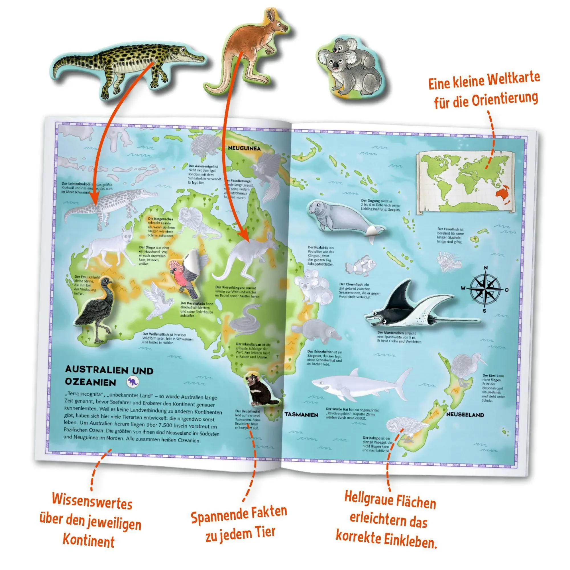 Bild: 9783649653707 | Natur-Stickerwelt - Atlas - Tiere der Welt | Ruby Warnecke | Buch