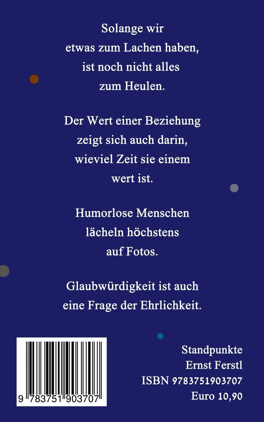 Rückseite: 9783751903707 | Standpunkte | Aphorismen | Ernst Ferstl | Taschenbuch | 124 S. | 2020