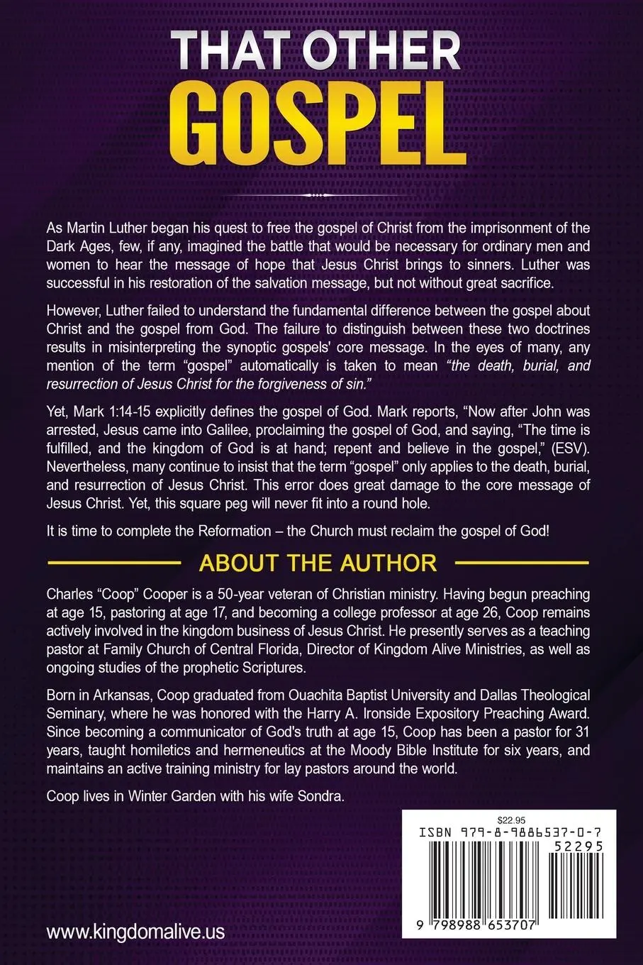 Rückseite: 9798988653707 | That Other Gospel | Understanding the First Sermon of Jesus | Cooper