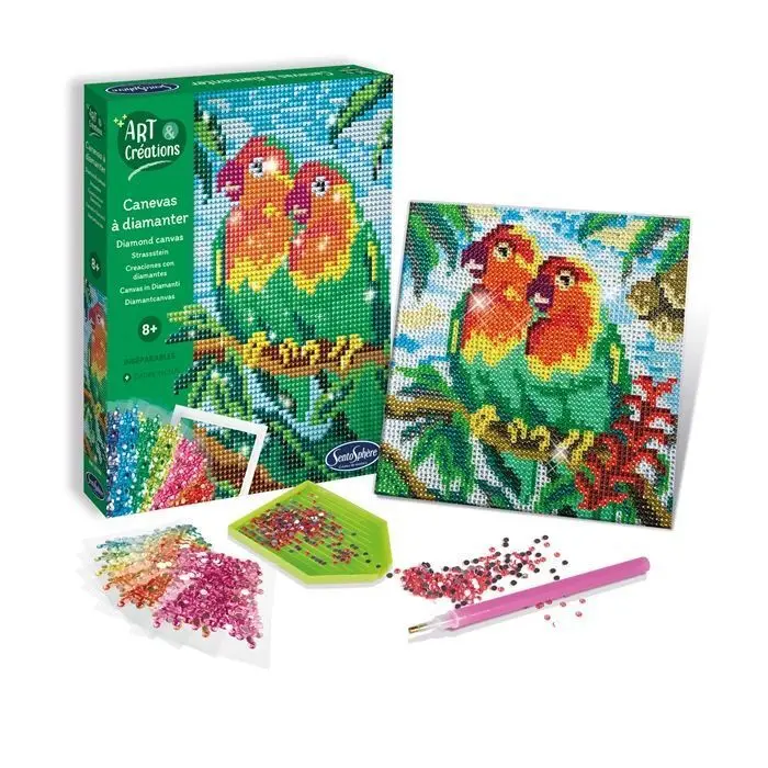 Cover: 3373910203807 | Sentosphere Strasssteinbild Vögel | Kit (Bastelset) | Deutsch | 2024