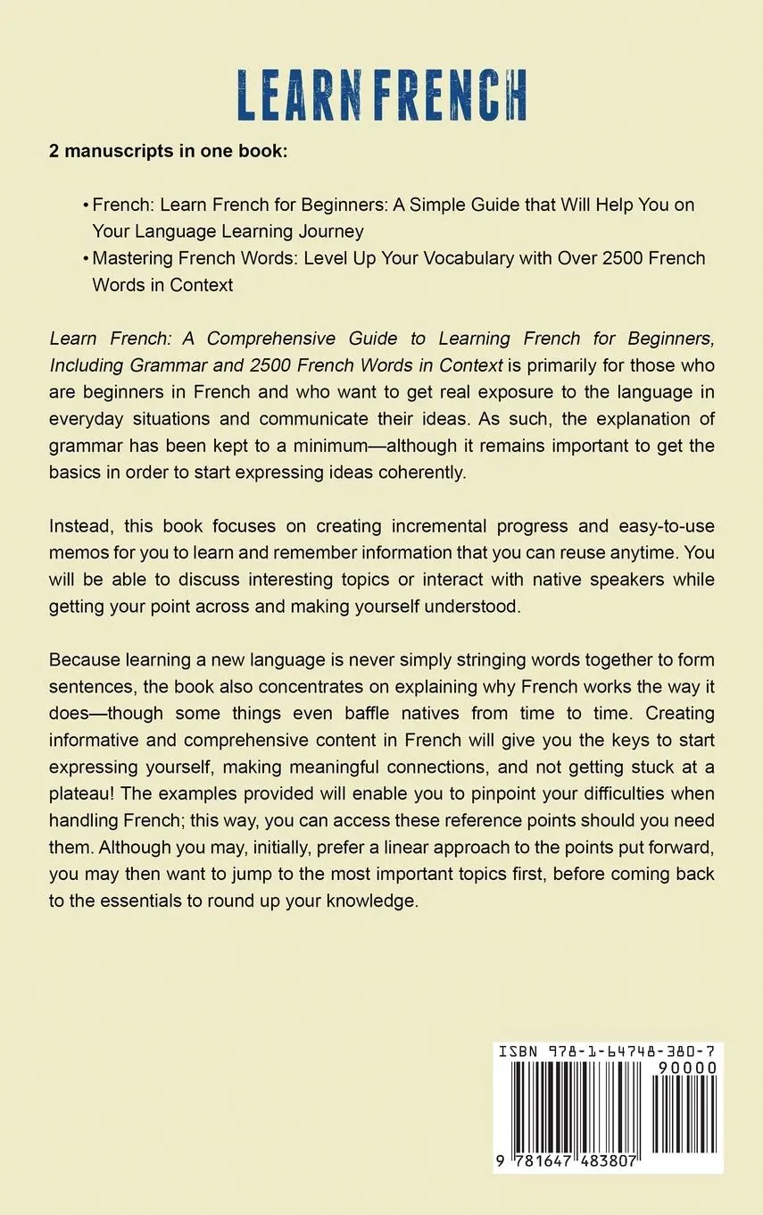 Rückseite: 9781647483807 | Learn French | Simple Language Learning | Buch | Gebunden | Englisch