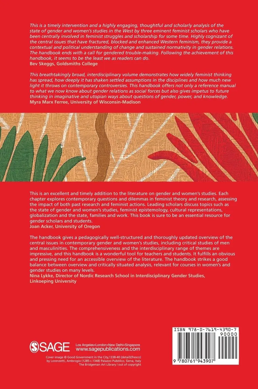 Rückseite: 9780761943907 | Handbook of Gender and Women's Studies | Kathy Davis (u. a.) | Buch