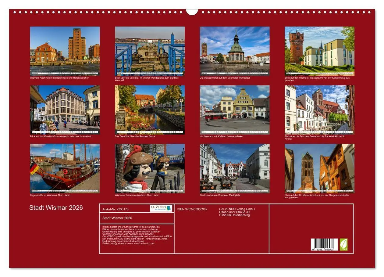 Bild: 9783457953907 | Stadt Wismar 2026 (Wandkalender 2026 DIN A2 quer), CALVENDO...