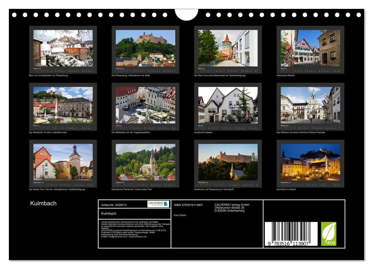 Bild: 9783516113907 | Kulmbach (Wandkalender 2026 DIN A4 quer), CALVENDO Monatskalender