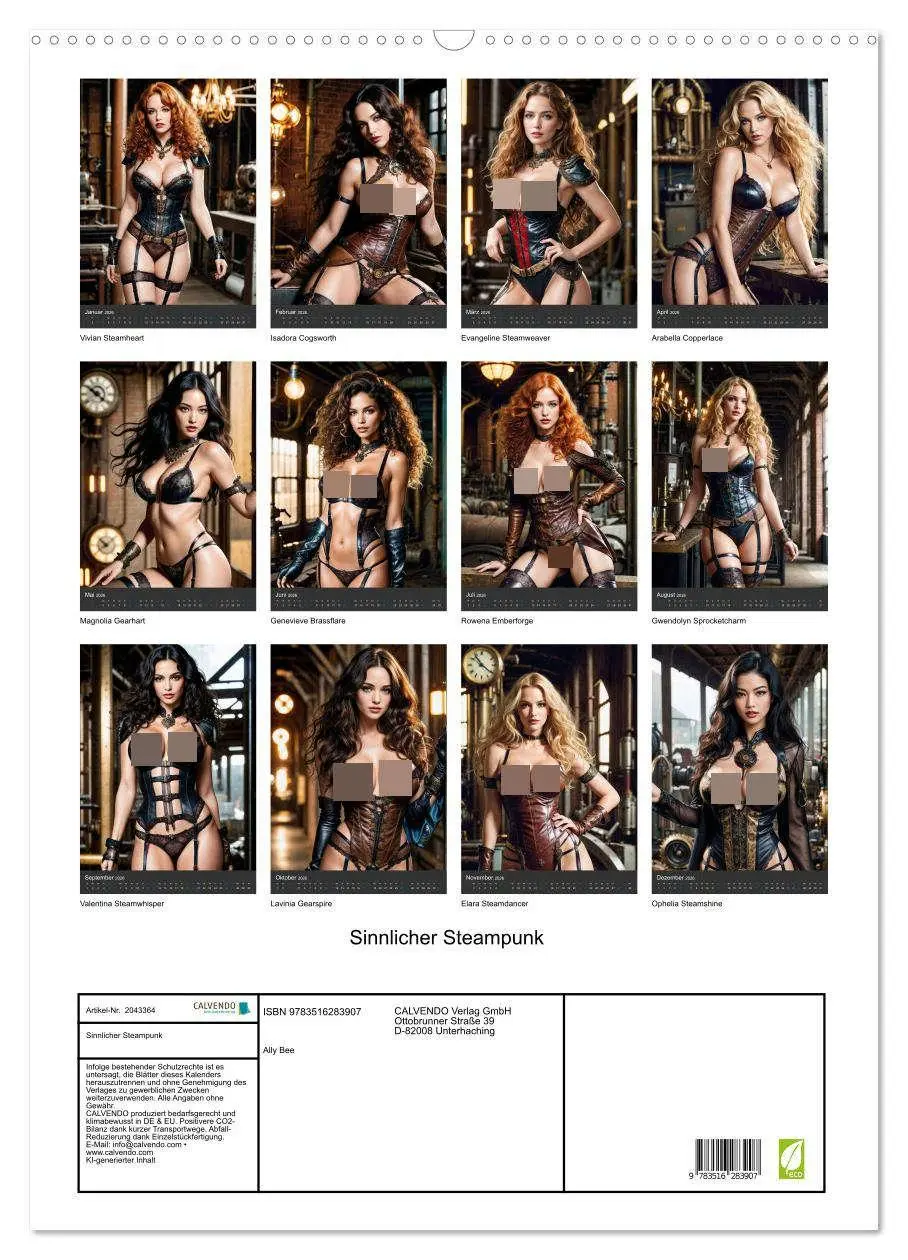 Bild: 9783516283907 | Sinnlicher Steampunk (Wandkalender 2026 DIN A2 hoch), CALVENDO...