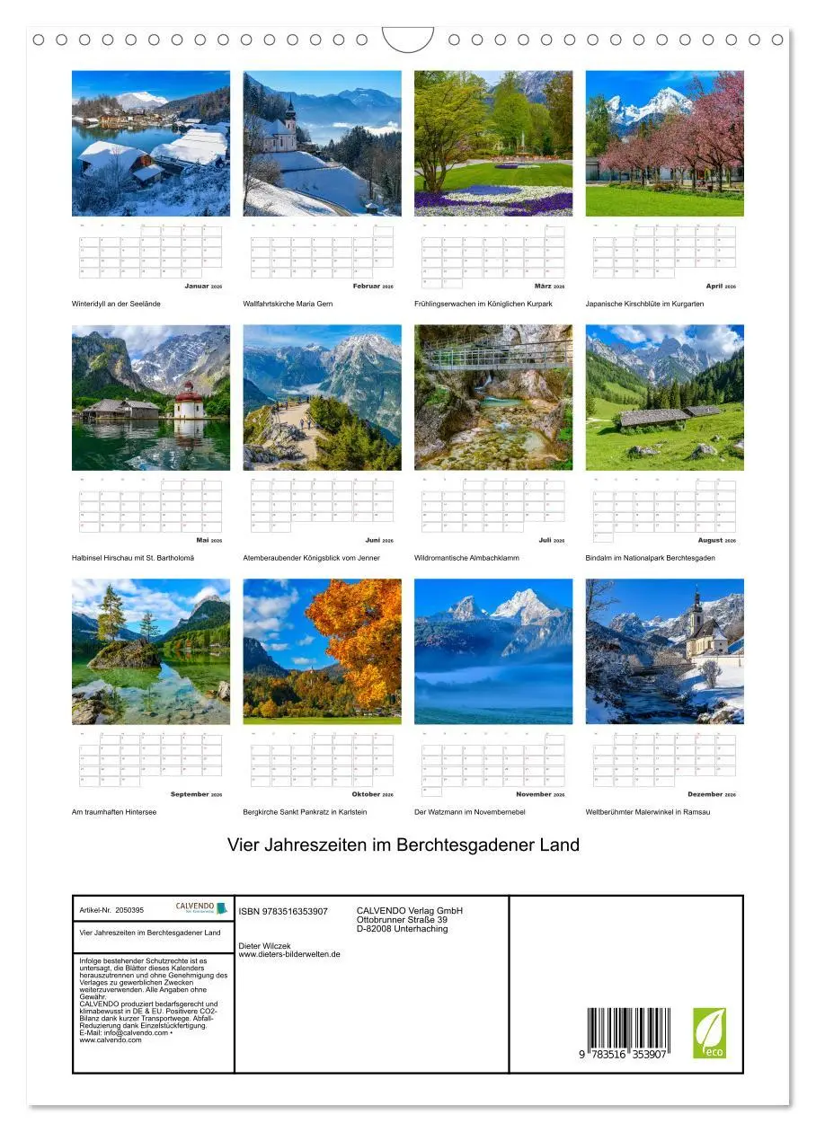 Bild: 9783516353907 | Vier Jahreszeiten im Berchtesgadener Land (Wandkalender 2026 DIN A3...