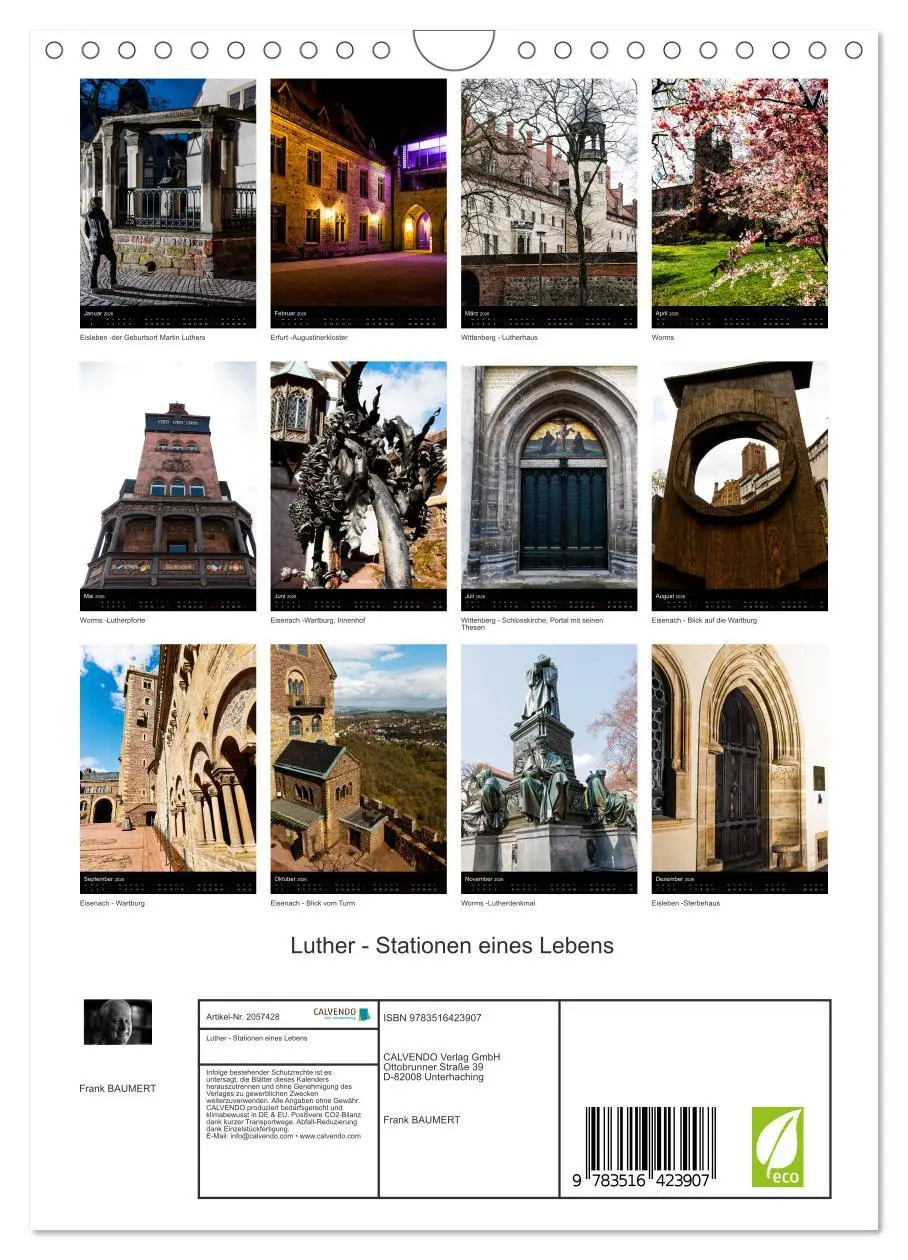 Bild: 9783516423907 | Luther - Stationen eines Lebens (Wandkalender 2026 DIN A4 hoch),...