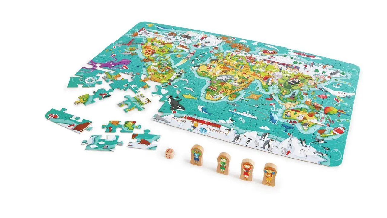 Cover: 6943478024007 | "2-in-1-Weltreise" Puzzle und Spiel / 105 Teile | Spiel | E1626 | 2023