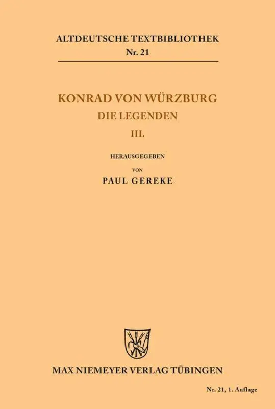 Cover: 9783110484007 | Die Legenden III | Paul Gereke | Taschenbuch | Kartoniert / Broschiert