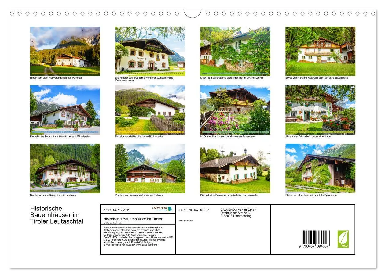 Bild: 9783457394007 | Historische Bauernhäuser im Tiroler Leutaschtal (Wandkalender 2026...