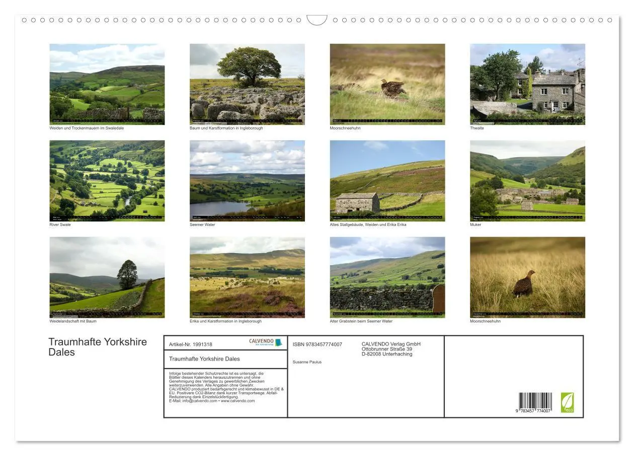 Bild: 9783457774007 | Traumhafte Yorkshire Dales (Wandkalender 2026 DIN A2 quer),...