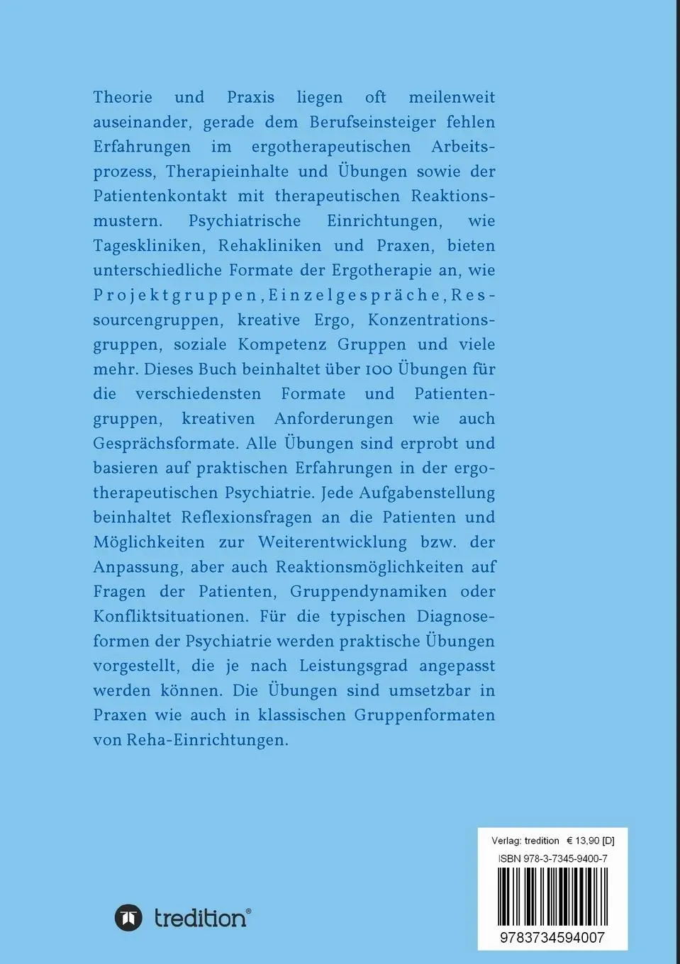 Rückseite: 9783734594007 | Ergotherapie in der Psychiatrie | Steffen Kersken | Taschenbuch | 2017
