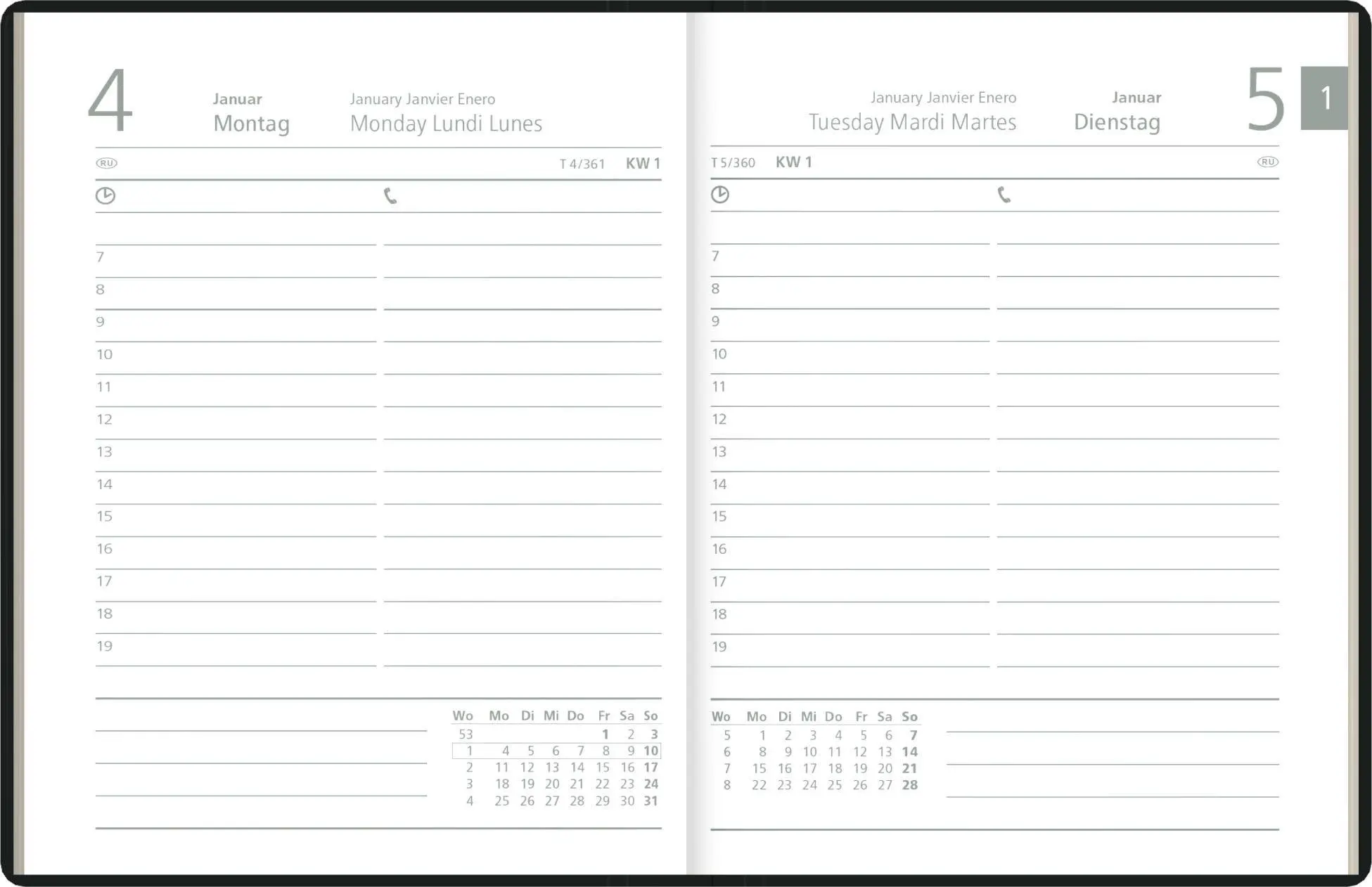 Bild: 4069095014107 | Taschenkalender 1T/1S schwarz 2027 | Neumann Verlage GmbH &amp; Co KG