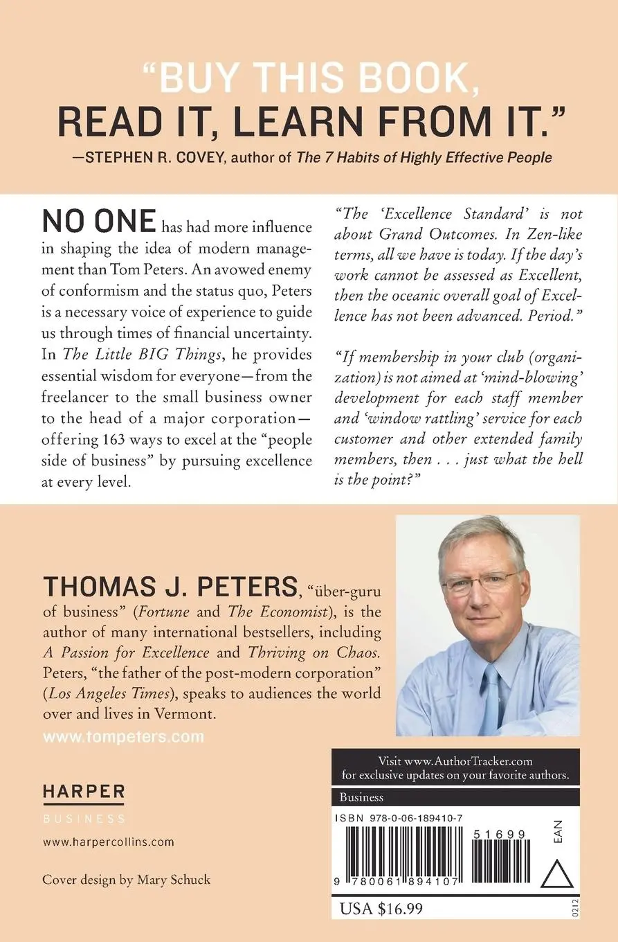 Rückseite: 9780061894107 | The Little Big Things | 163 Ways to Pursue Excellence | Peters | Buch