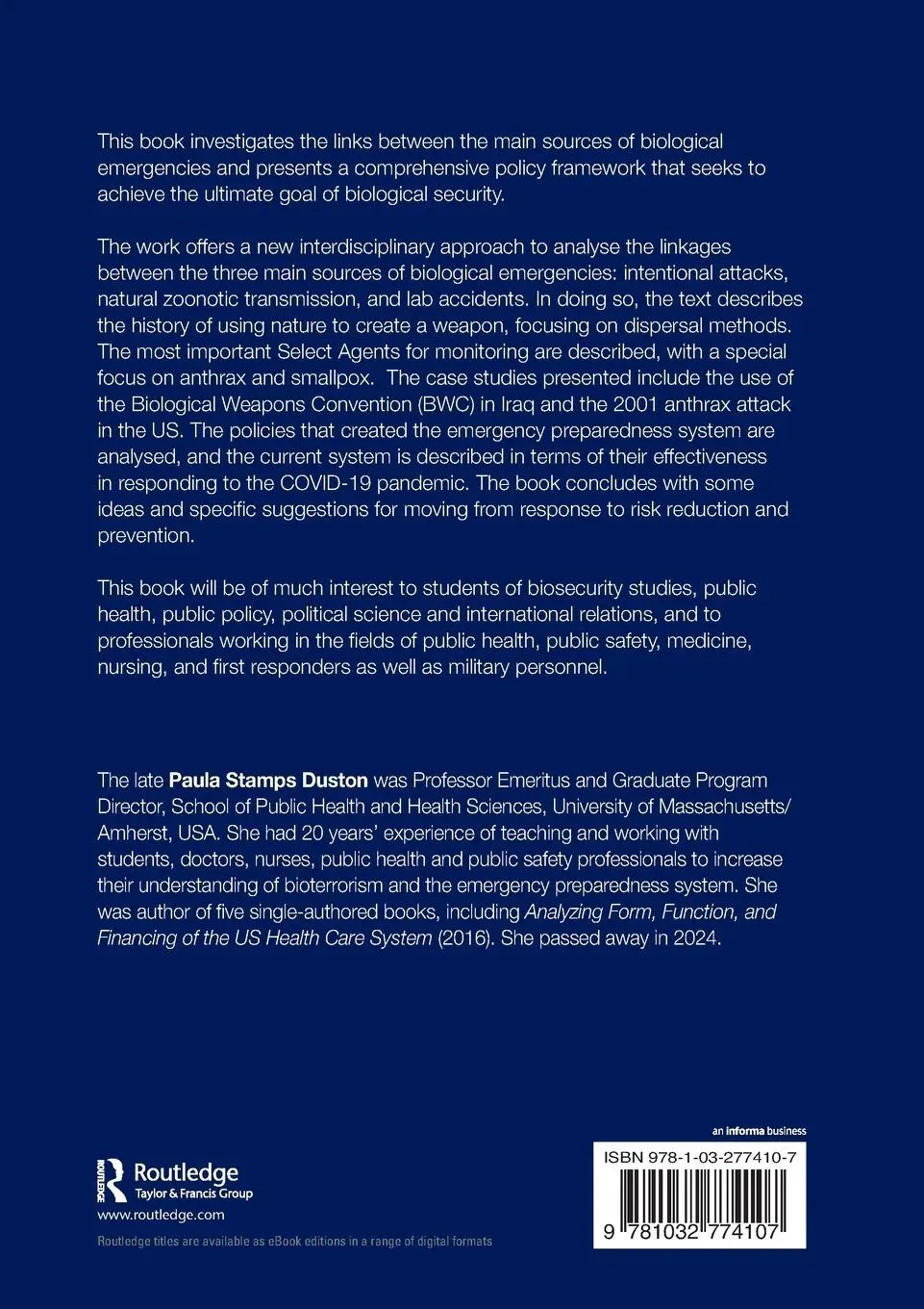 Rückseite: 9781032774107 | Understanding Biological Emergencies | From Bioterrorism to Pandemics