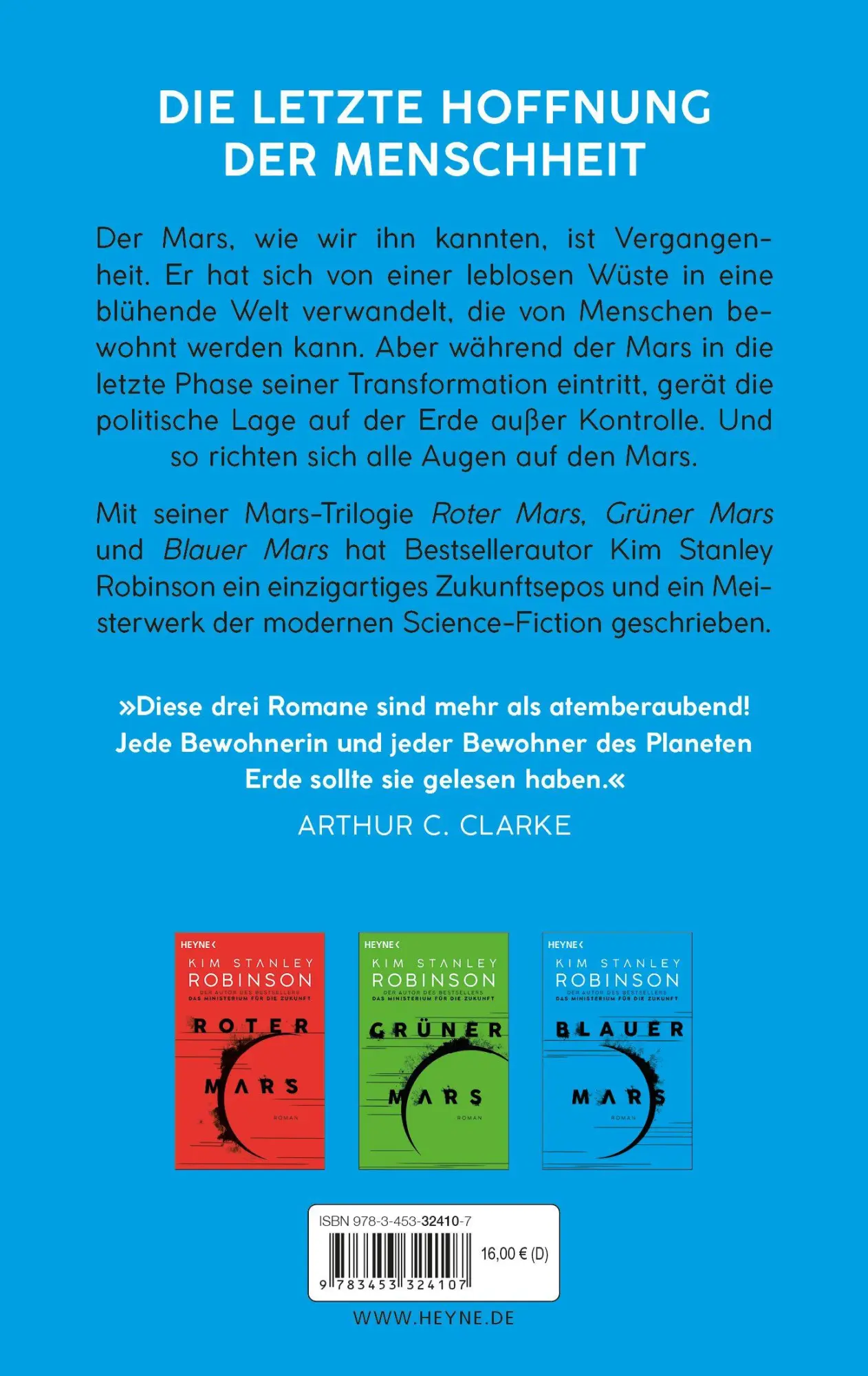 Bild: 9783453324107 | Blauer Mars | Die Mars-Trilogie (Band 3). Roman | Kim Stanley Robinson