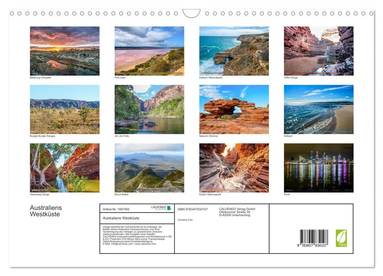 Bild: 9783457834107 | Australiens Westküste (Wandkalender 2026 DIN A3 quer), CALVENDO...