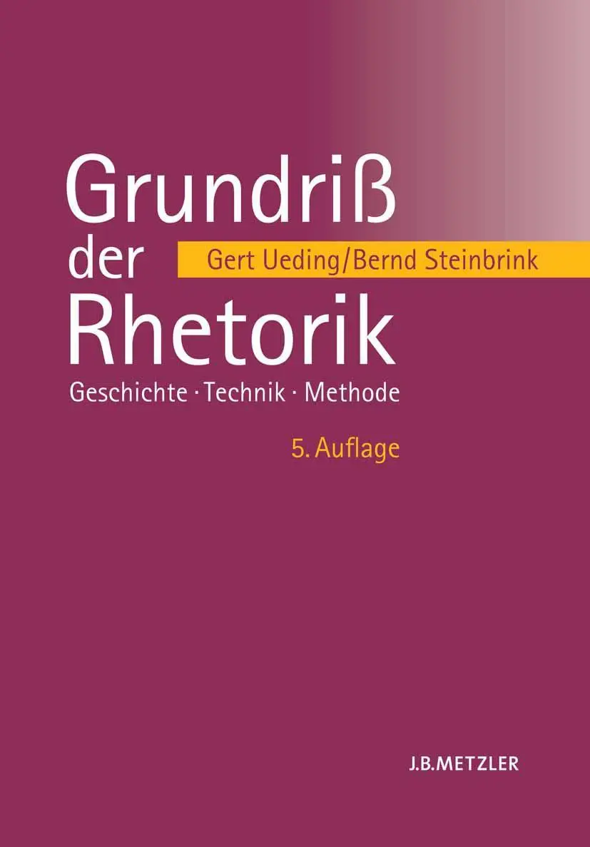Cover: 9783476024107 | Grundriß der Rhetorik | Geschichte - Technik - Methode | Buch | XIII