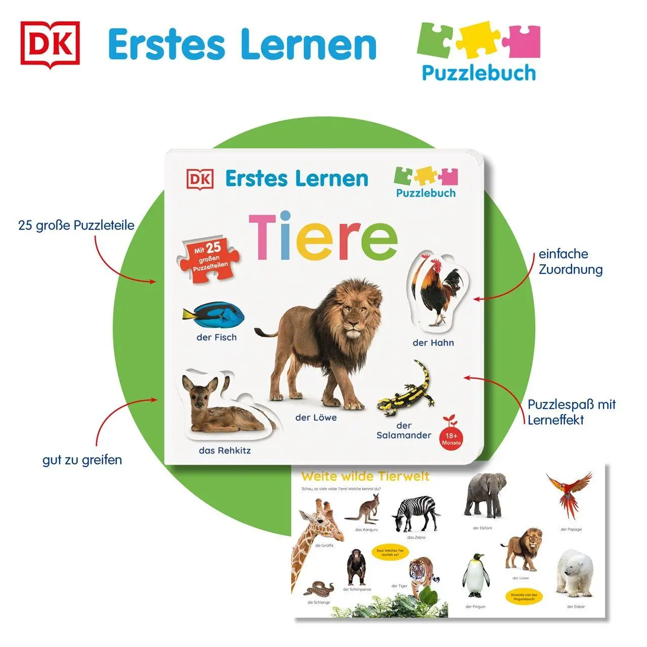 Bild: 9783831054107 | Erstes Lernen Puzzlebuch. Tiere | DK Erstes Lernen | Buch | 12 S.