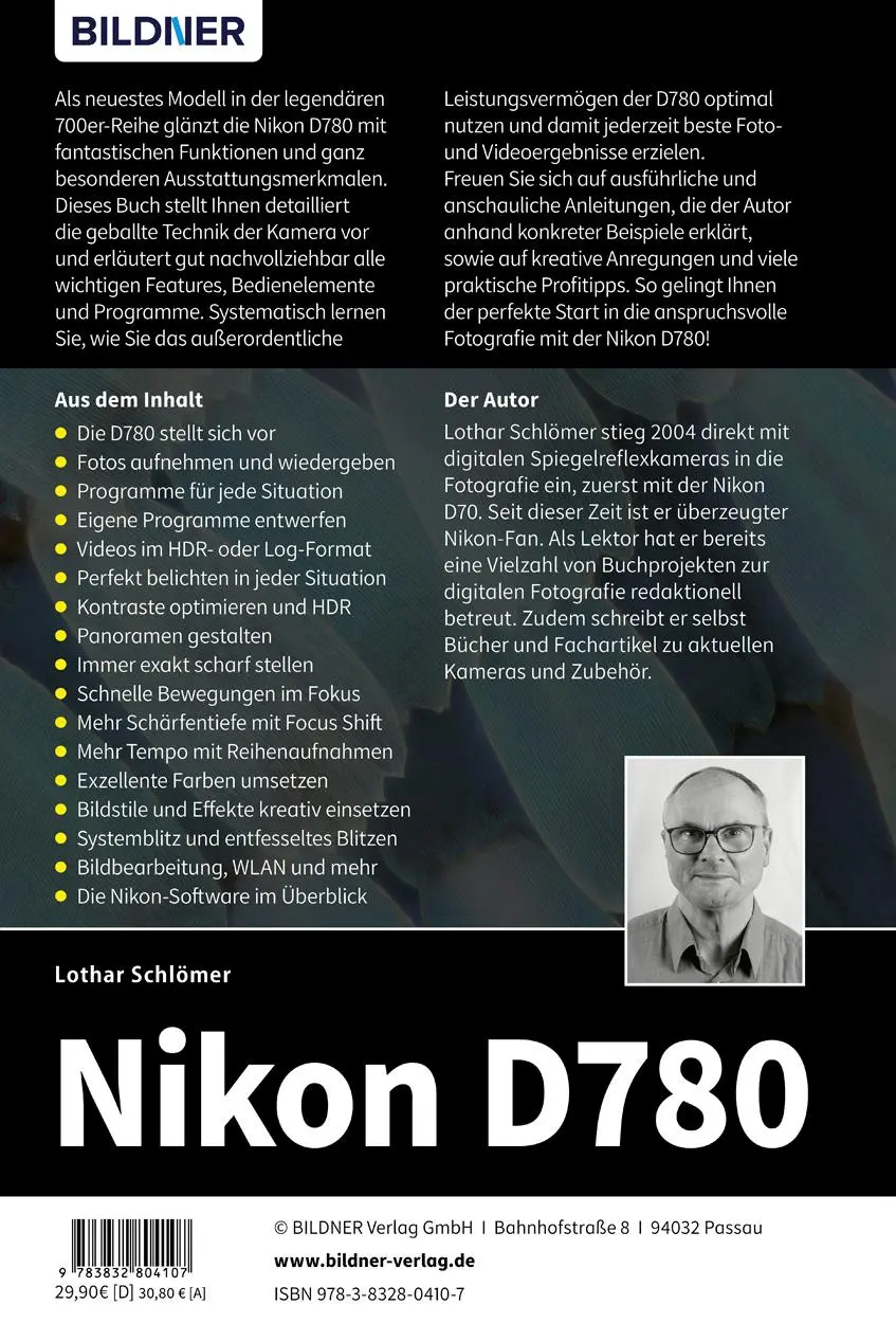 Rückseite: 9783832804107 | Nikon D780 | Das umfangreiche Praxisbuch zu Ihrer Kamera! | Schlömer