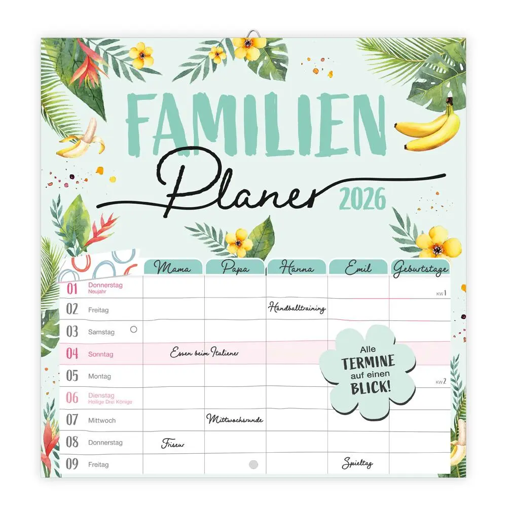 Cover: 9783988024107 | Trötsch Broschürenkalender Familienplaner 2026 | Wandplaner | KG