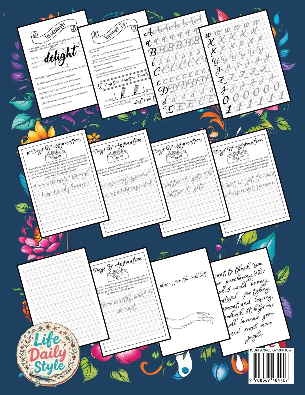 Rückseite: 9788367484107 | Daily Mindful Lettering | Life Daily Style | Taschenbuch | Englisch