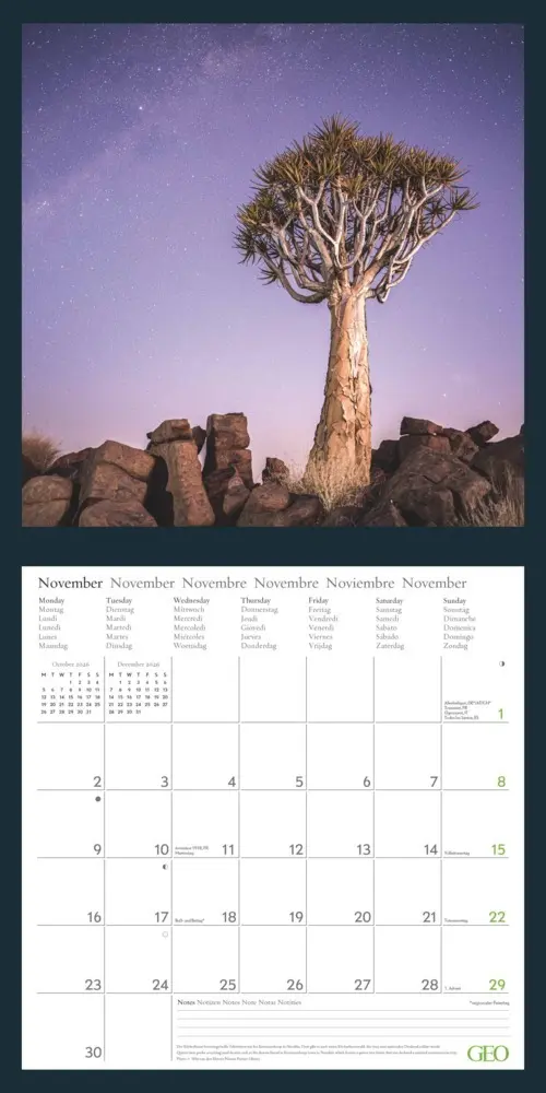 Bild: 4069095004207 | GEO - Amazing Nature 2026 - Wandkalender 30x30 cm (offen 30x60 cm),...