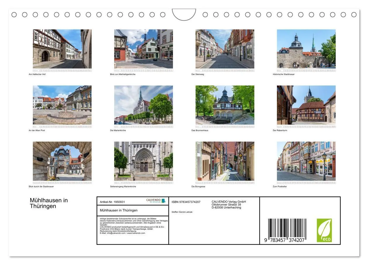 Bild: 9783457374207 | Mühlhausen in Thüringen (Wandkalender 2026 DIN A4 quer), CALVENDO...
