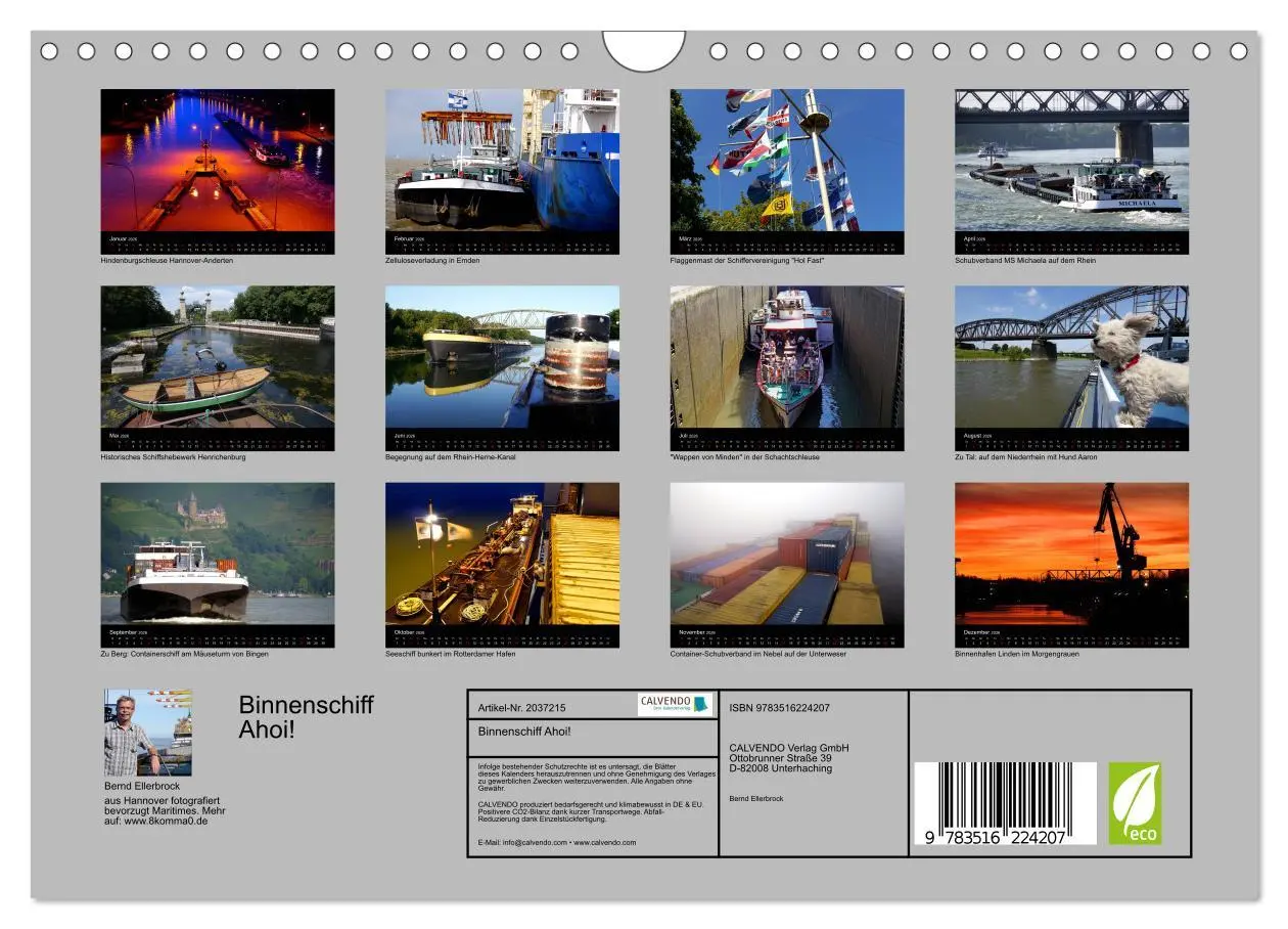 Bild: 9783516224207 | Binnenschiff Ahoi! (Wandkalender 2026 DIN A4 quer), CALVENDO...