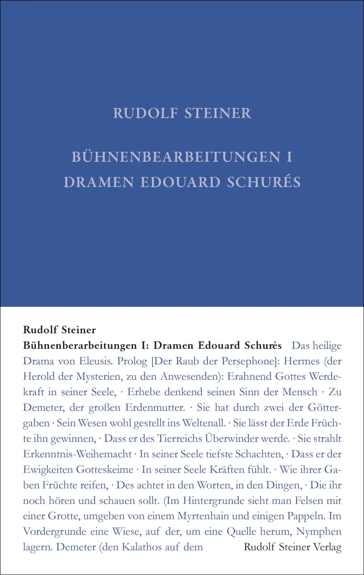 Cover: 9783727404207 | Bühnenbearbeitungen I | Dramen Edouard Schurés | Rudolf Steiner | Buch