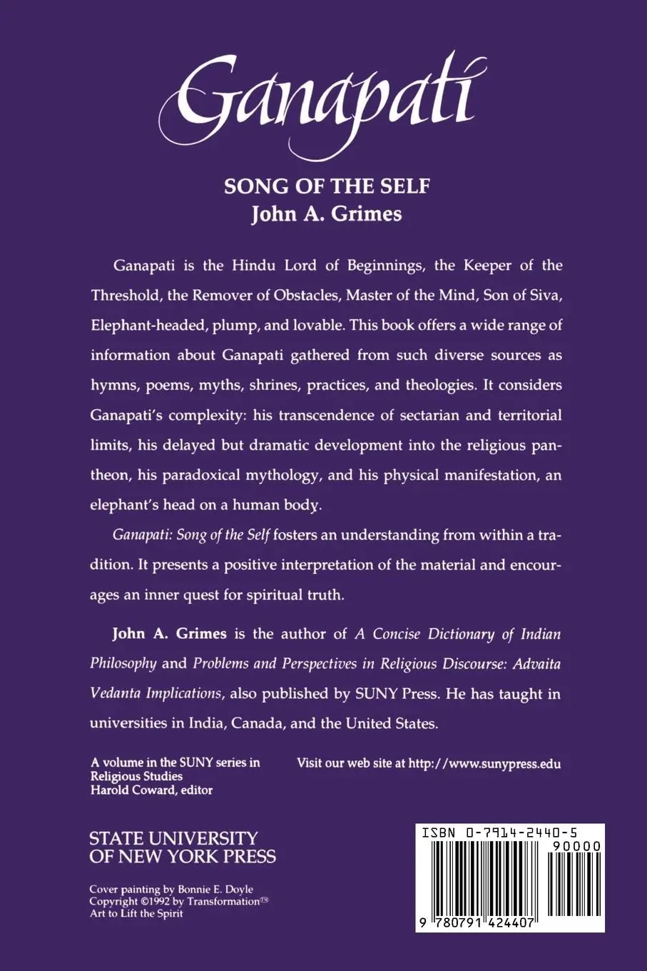 Rückseite: 9780791424407 | Ganapati | Song of the Self | John A. Grimes | Taschenbuch | Englisch