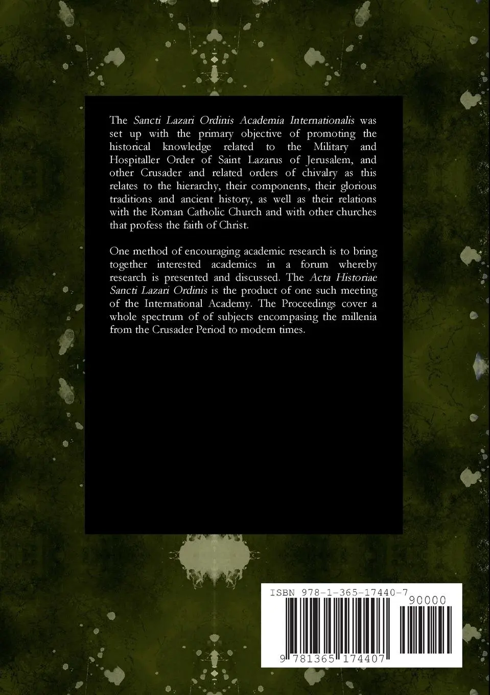 Rückseite: 9781365174407 | Acta Historiae Sancti Lazari Ordinis - Proceedings | Taschenbuch