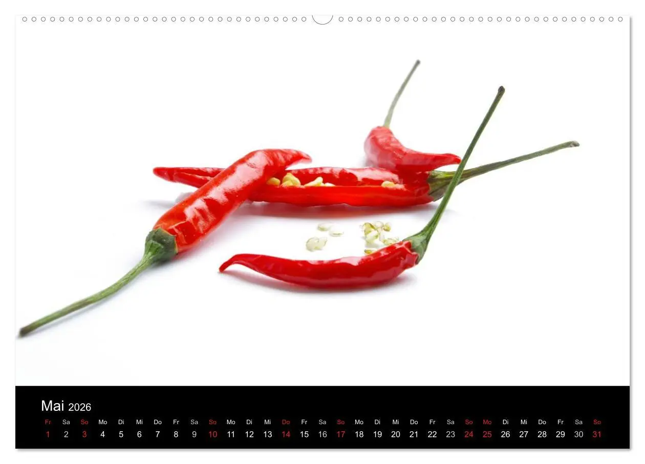 Bild: 9783516204407 | Hot Chili Küchen Kalender (Wandkalender 2026 DIN A2 quer), CALVENDO...