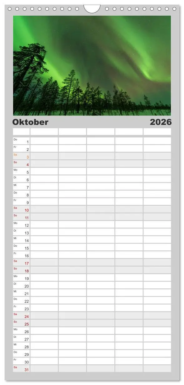 Bild: 9783516514407 | Familienplaner 2026 - Nordlichter mit 5 Spalten (Wandkalender, 21 x...