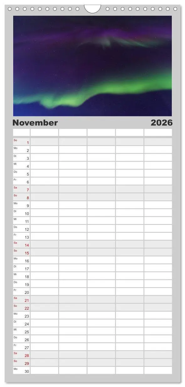 Bild: 9783516514407 | Familienplaner 2026 - Nordlichter mit 5 Spalten (Wandkalender, 21 x...