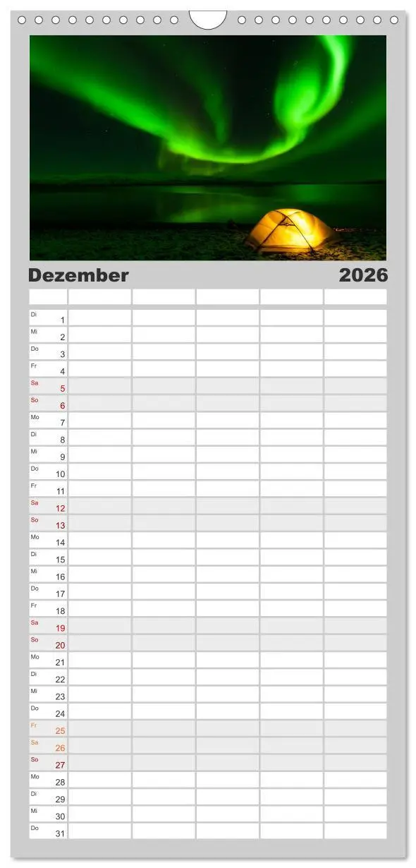Bild: 9783516514407 | Familienplaner 2026 - Nordlichter mit 5 Spalten (Wandkalender, 21 x...