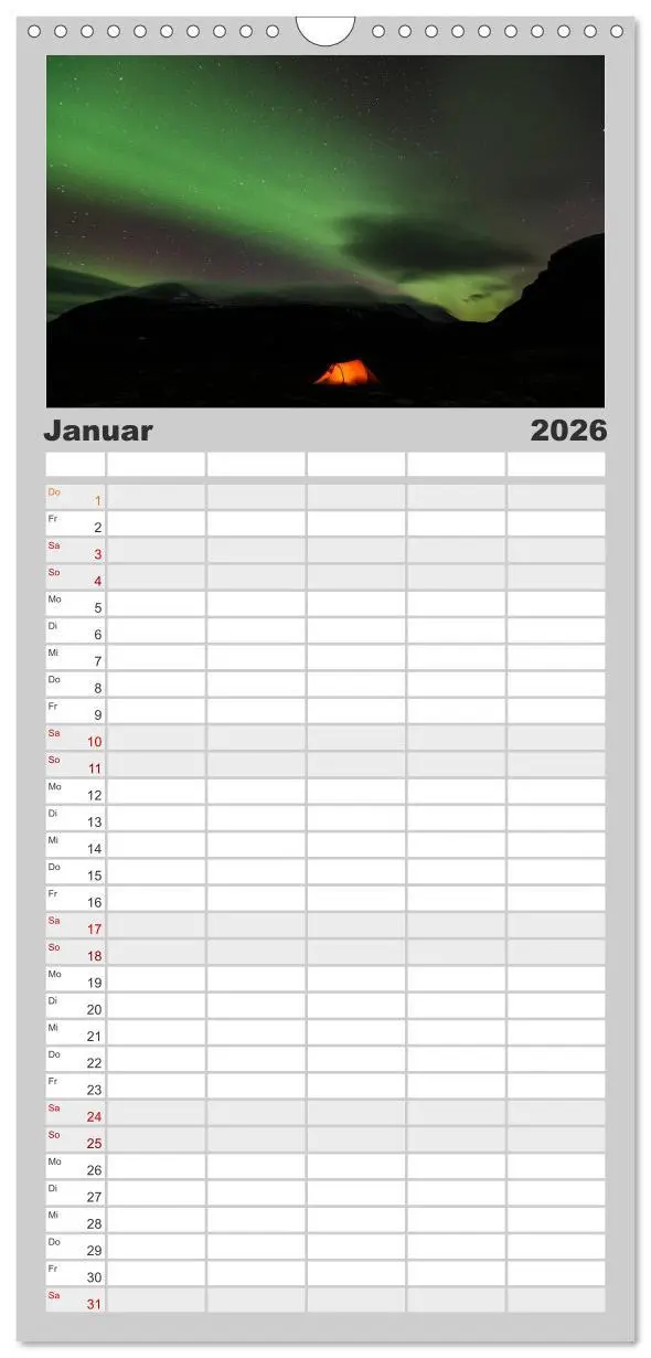 Bild: 9783516514407 | Familienplaner 2026 - Nordlichter mit 5 Spalten (Wandkalender, 21 x...