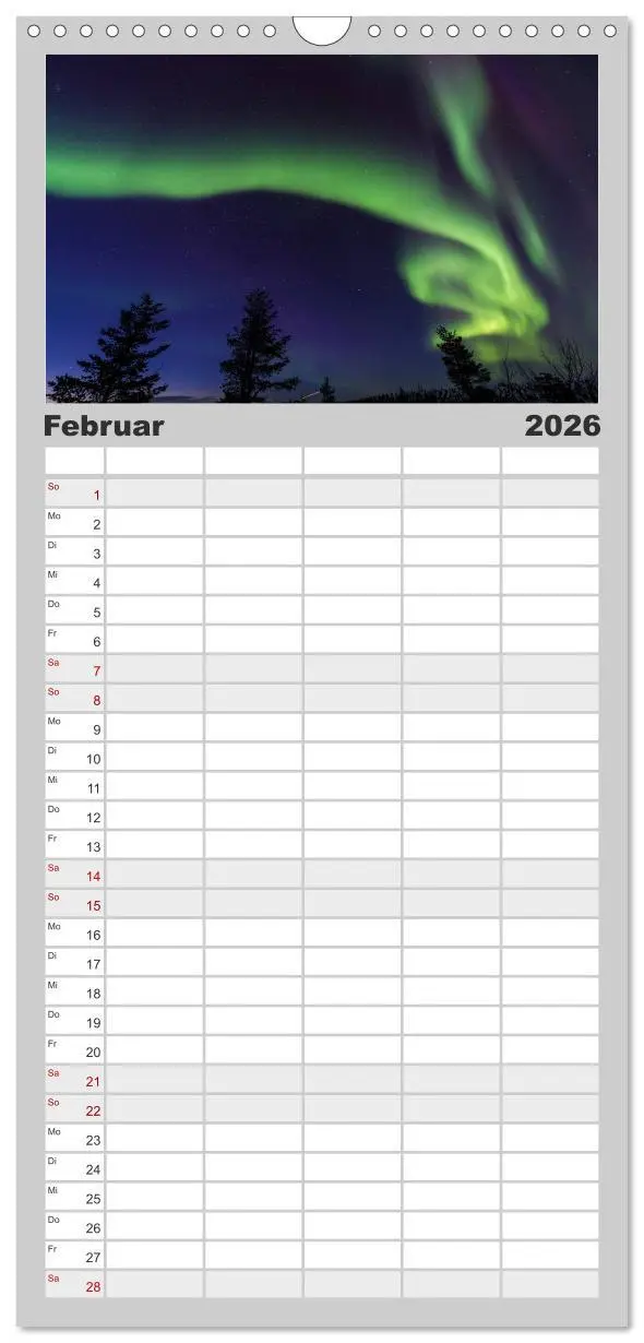 Bild: 9783516514407 | Familienplaner 2026 - Nordlichter mit 5 Spalten (Wandkalender, 21 x...