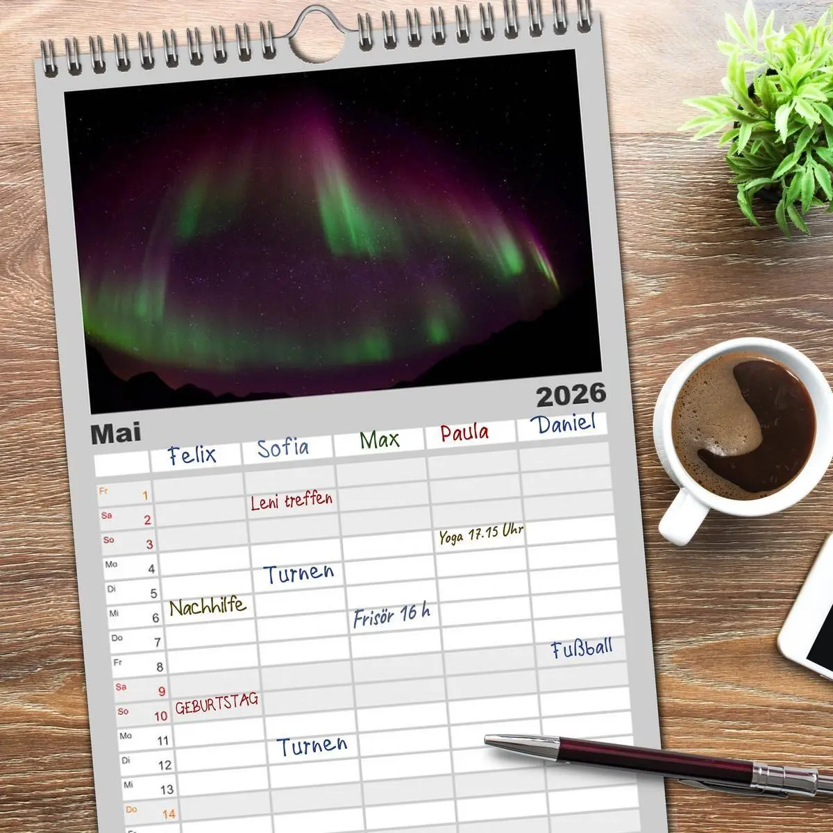 Bild: 9783516514407 | Familienplaner 2026 - Nordlichter mit 5 Spalten (Wandkalender, 21 x...